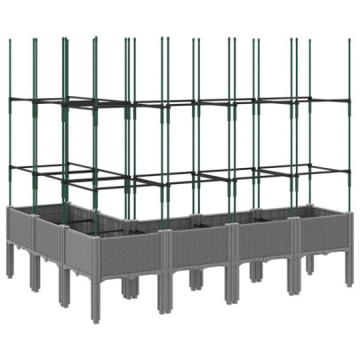 Jardinieră Grădină cu Spalier Gri 160x120cm - Livrare Gratuită