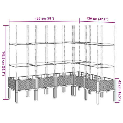 Jardinieră Grădină cu Spalier - Negru - PP - Livrare Gratuită