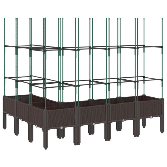 Jardinieră Grădină cu Spalier - Maro - 160x120x142,5 cm - PP