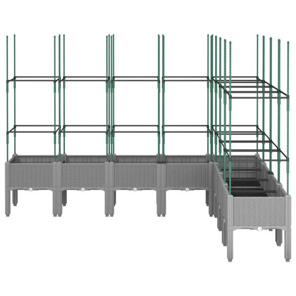 Jardinieră Grădină cu Spalier Gri 200x160cm - Livrare Gratuită