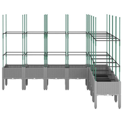 Jardinieră Grădină cu Spalier Gri 200x160cm - Livrare Gratuită