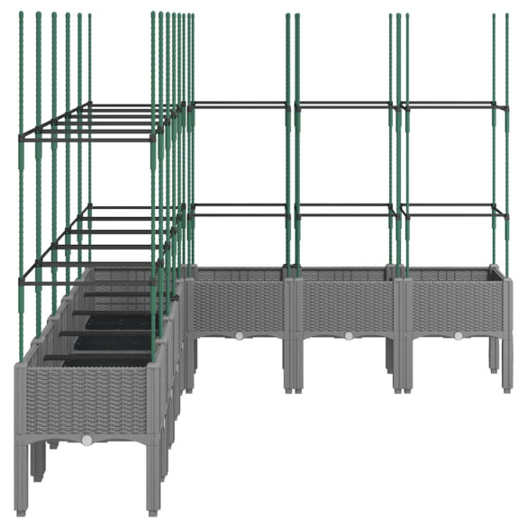 Jardinieră Grădină cu Spalier Gri 200x160cm - Livrare Gratuită