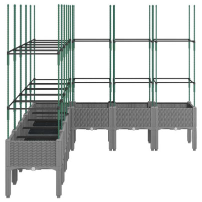 Jardinieră Grădină cu Spalier Gri 200x160cm - Livrare Gratuită