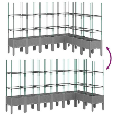 Jardinieră Grădină cu Spalier Gri 200x160cm - Livrare Gratuită