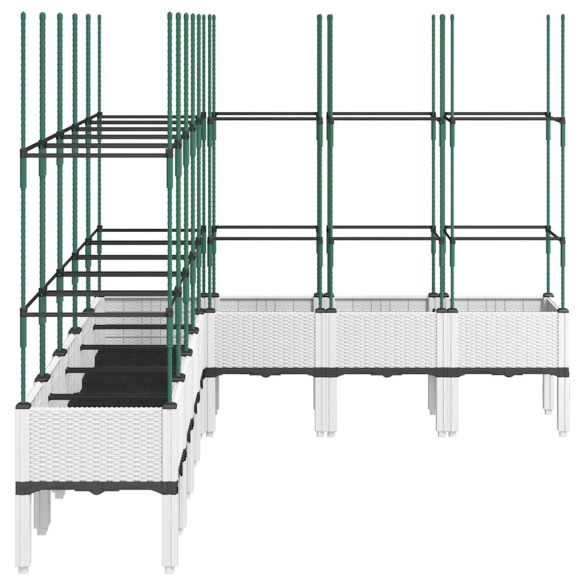 Jardinieră Grădină cu Spalier - Alb, PP - Livrare Gratuită