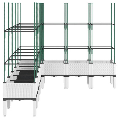 Jardinieră Grădină cu Spalier - Alb, PP - Livrare Gratuită