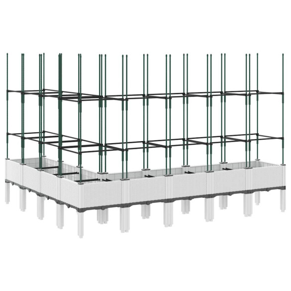 Jardinieră Grădină cu Spalier - Alb, PP - Livrare Gratuită