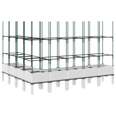 Jardinieră Grădină cu Spalier - Alb, PP - Livrare Gratuită