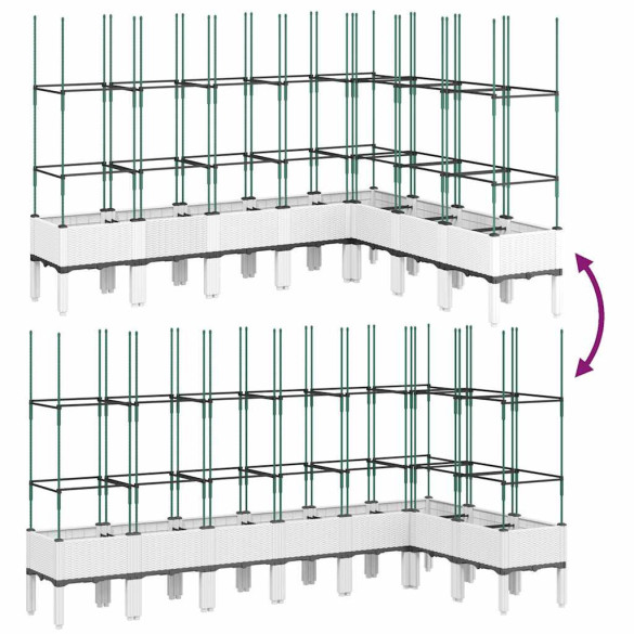 Jardinieră Grădină cu Spalier - Alb, PP - Livrare Gratuită