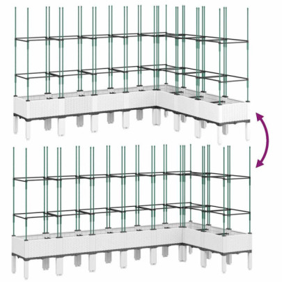 Jardinieră Grădină cu Spalier - Alb, PP - Livrare Gratuită