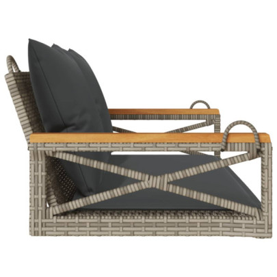 Bancă Balansoar Exterior cu Perne - Poliratan Rezistent