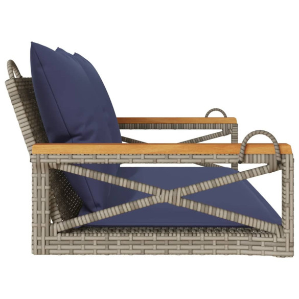 Bancă Balansoar cu Perne Gri - Poliratan Durabil