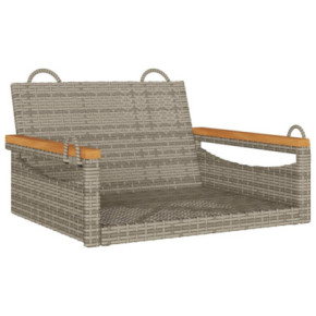 Bancă Balansoar Gri Ratan PE - Comandă cu Livrare Gratuită 2