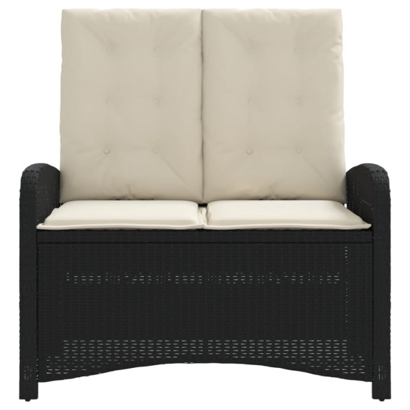 Bancă Rabatabilă Grădină Negru Poliratan - Livrare Gratuită