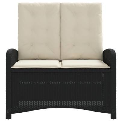 Bancă Rabatabilă Grădină Negru Poliratan - Livrare Gratuită