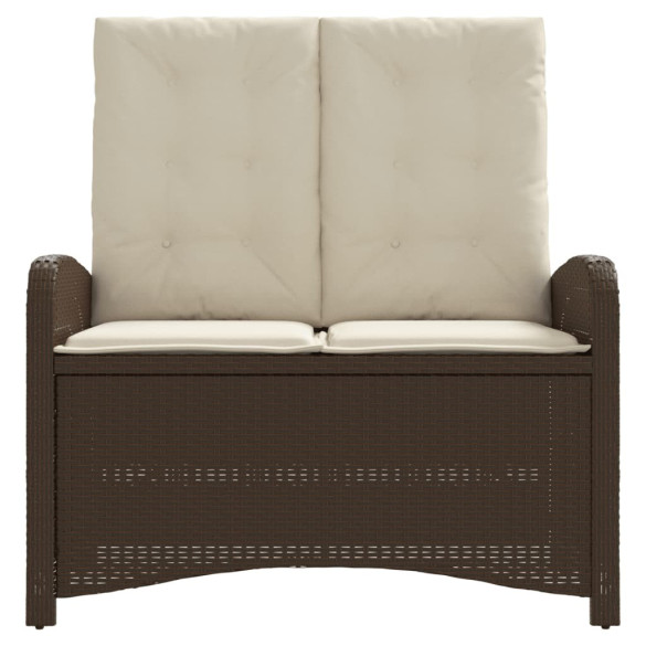 Bancă Rabatabilă Grădină cu Perne - Maro, Poliratan | Livrare Gratuită