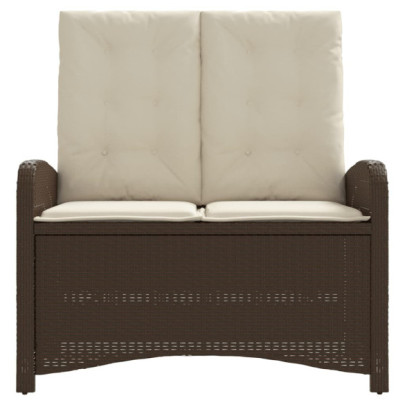 Bancă Rabatabilă Grădină cu Perne - Maro, Poliratan | Livrare Gratuită