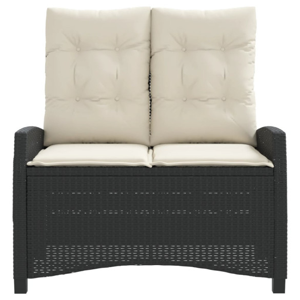 Bancă Grădină Rabatabilă Negru Poliratan - Livrare Gratuită