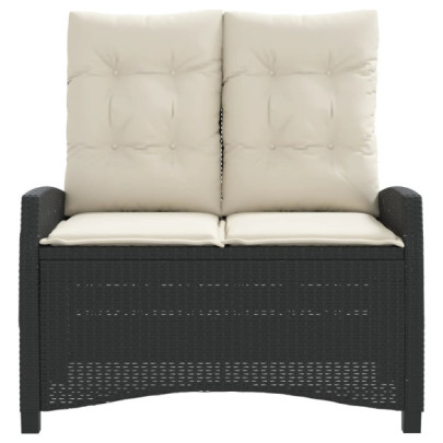 Bancă Grădină Rabatabilă Negru Poliratan - Livrare Gratuită