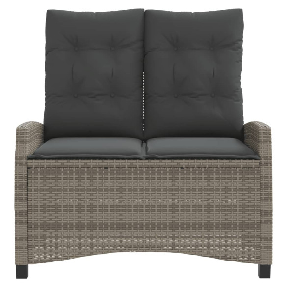 Bancă Rabatabilă Grădină cu Perne - Poliratan Gri - Comandă Acum