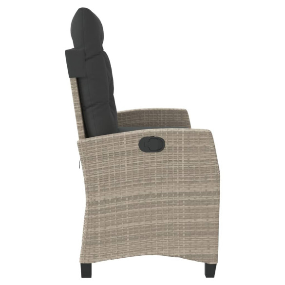 Bancă rabatabilă grădină cu perne - Poliratan gri - Comandă acum