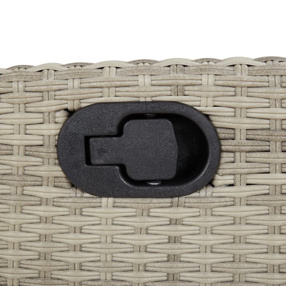 Bancă rabatabilă grădină cu perne - Poliratan gri - Comandă acum