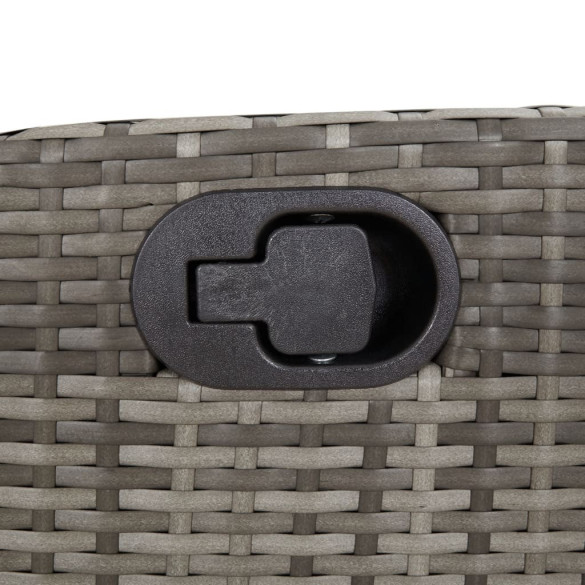 Bancă Rabatabilă Grădină cu Perne - Poliratan Gri - Livrare Gratuită