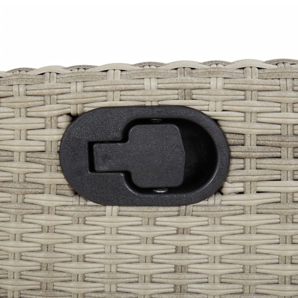 Bancă rabatabilă grădină cu perne - Poliratan gri - Livrare gratuită