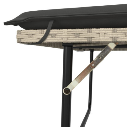 Bancă Grădină 2-în-1 cu Taburet și Perne - Poliratan | Comandă Acum