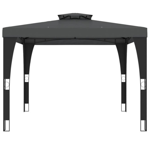 Foișor Gradină Acoperiș Dublu - Oțel Antracit - 3x3m