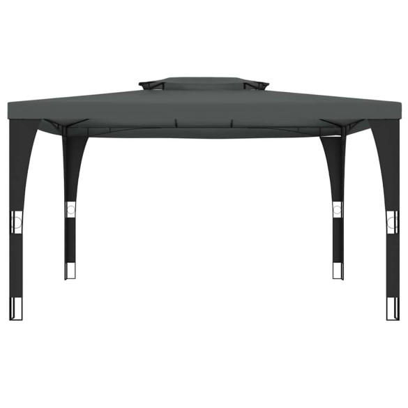 Foișor Gradină Acoperiș Dublu - Oțel Antracit - 4x3 m