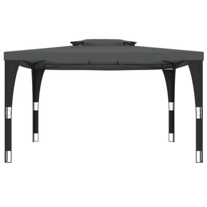 Foișor Gradină Acoperiș Dublu - Oțel Antracit - 4x3 m