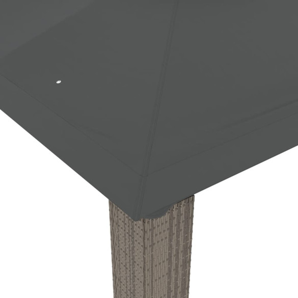 Foișor Oțel Acoperiș Dublu Antracit 3,94x2,96m - Livrare Gratuită