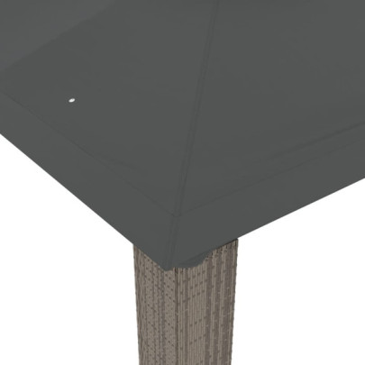 Foișor Oțel Acoperiș Dublu Antracit 3,94x2,96m - Livrare Gratuită