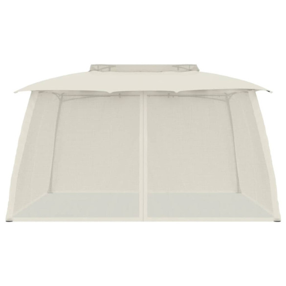 Foișor 3,93x2,93 m - Acoperiș Dublu, Pereți Plasă Crem