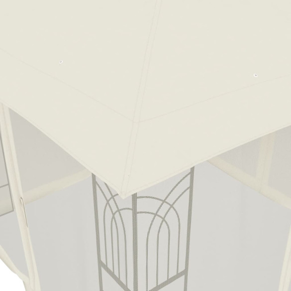 Foișor Oțel cu Plasă Crem 3x3m | Acoperiș Dublu Ventilație