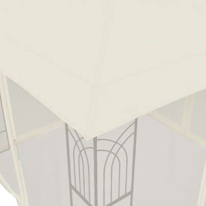 Foișor Oțel cu Plasă Crem 3x3m | Acoperiș Dublu Ventilație