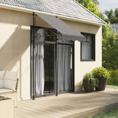 Copertină Retractabilă Antracit 100x150 cm - Textil și Oțel