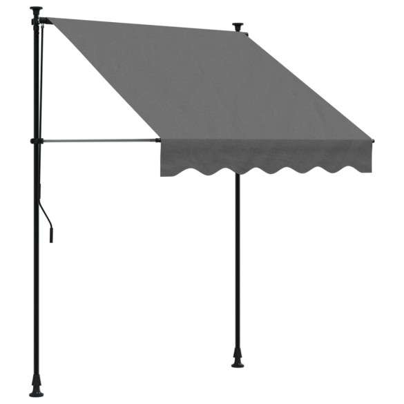 Copertină Retractabilă Antracit 150x150 cm - Oțel și Țesătură