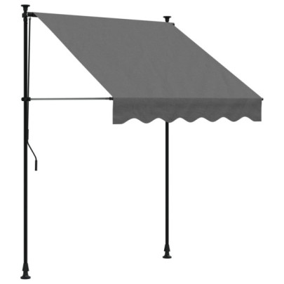 Copertină Retractabilă Antracit 150x150 cm - Oțel și Țesătură