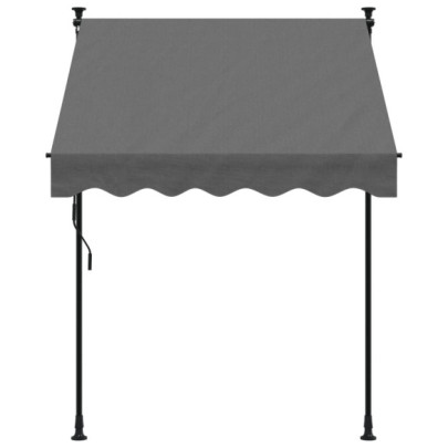 Copertină Retractabilă Antracit 150x150 cm - Oțel și Țesătură