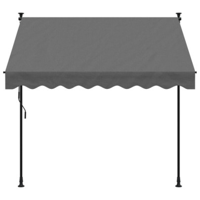 Copertină Retractabilă Antracit 200x150 cm - Oțel și Țesătură