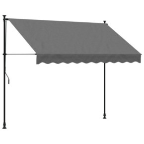 Copertină Retractabilă Antracit 250x150 cm - Oțel și Țesătură 2