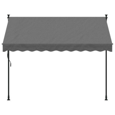 Copertină Retractabilă Antracit 250x150 cm - Oțel și Țesătură