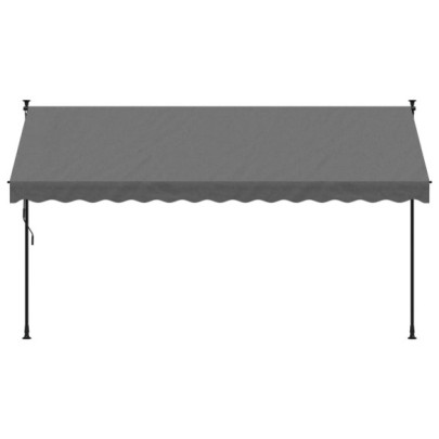 Copertină Retractabilă Antracit 350x150 cm - Textil și Oțel