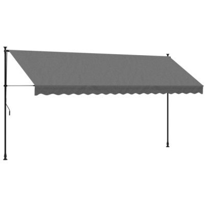 Copertină Retractabilă Antracit 400x150cm - Textil și Oțel