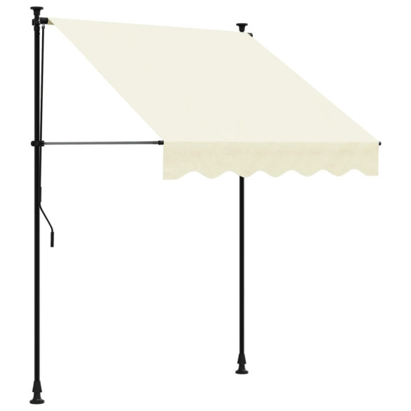 Copertină Retractabilă Crem 150x150 cm - Țesătură și Oțel