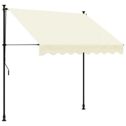 Copertină retractabilă crem 200x150 cm - Oțel și țesătură