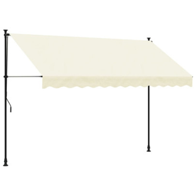 Copertină Retractabilă Crem 300x150 cm - Oțel și Țesătură