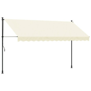 Copertină Retractabilă Crem 350x150 cm - Oțel și Țesătură 2